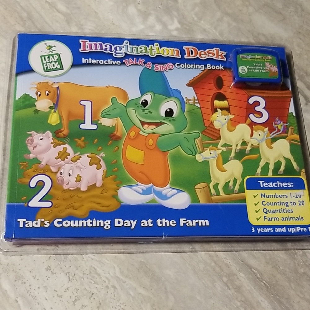 Tad's Counting Day at the Farm Interactive Book Leap Frog Imagination Desk
